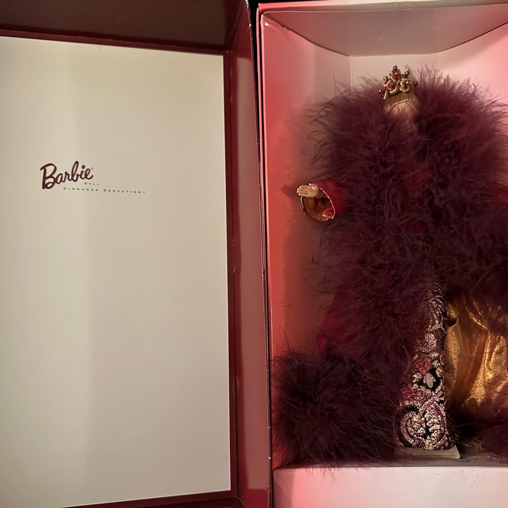 Barbie Collector Edition Doll with Burgundy Feathered Gown